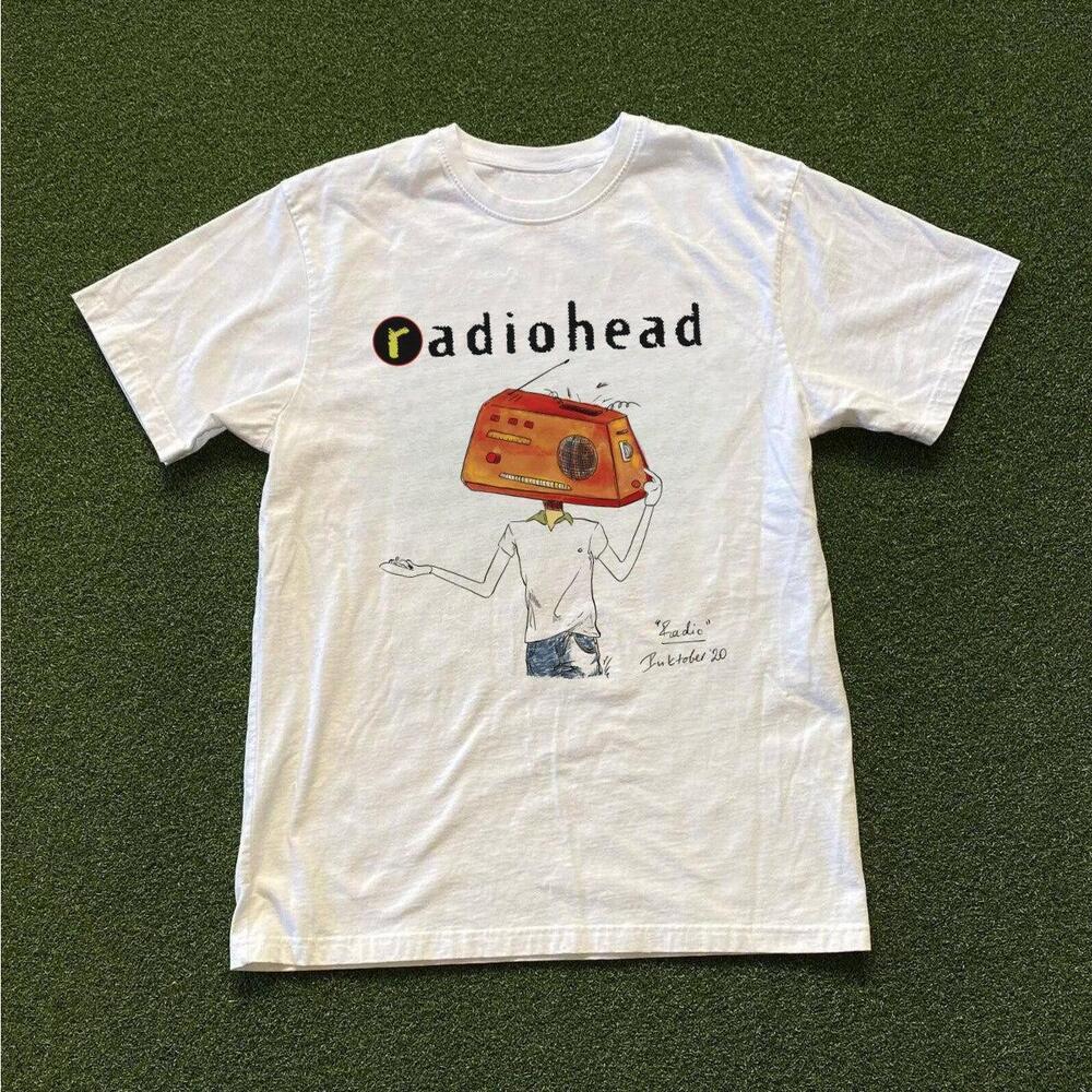 Radiohead 1994 Graphic Tee, White And Orange Cotton